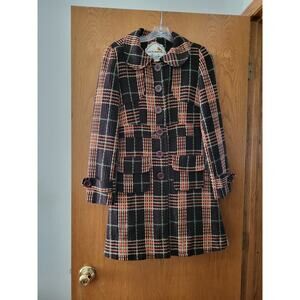 Vintage Chic Anthropologie Retro Plaid Classic Mod Style Y2K Wool Blend EUC M